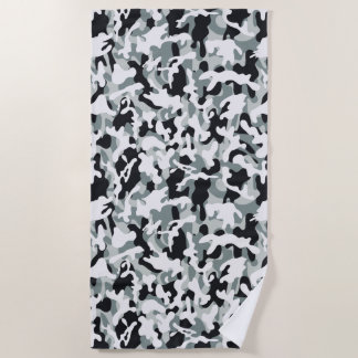 Snow Dust Camouflage Beach Towel