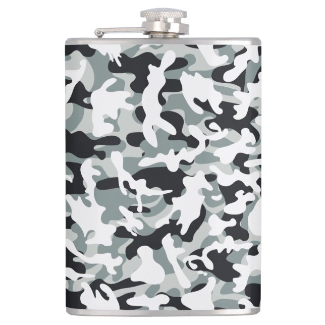 Snow Dust Camouflage  Hip Flask (Front)