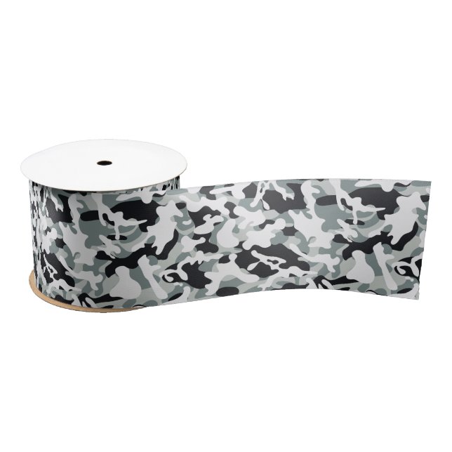 Snow Dust Camouflage Satin Ribbon (Spool)