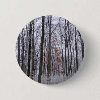 Snow Dusted Forest Winter Landscape Photography 6 Cm Round Badge