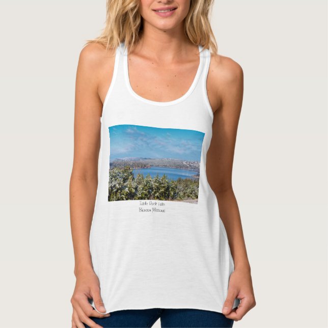 Snow Dusting At Table Rock Lake Tank Top (Front)
