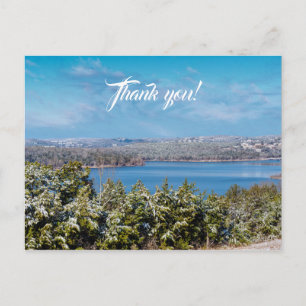 Snow Dusting At Table Rock Lake Thank you Postcard