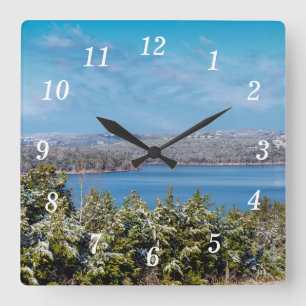 Snow Dusting At Table Rock Lake Wall Clock