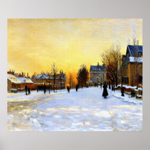 Snow Effect - The Street in Argenteuil on a Winter Poster