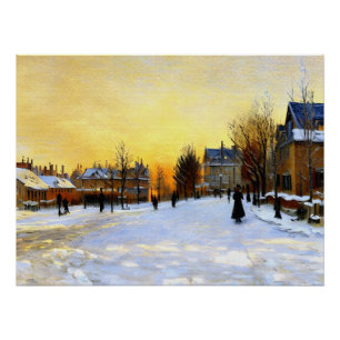 Snow Effect - The Street in Argenteuil on a Winter Poster