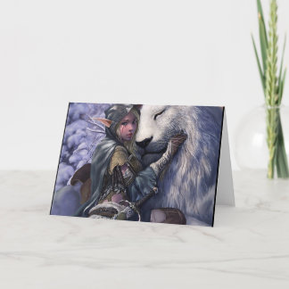 Snow+Elf+Girl+with+Lion Card