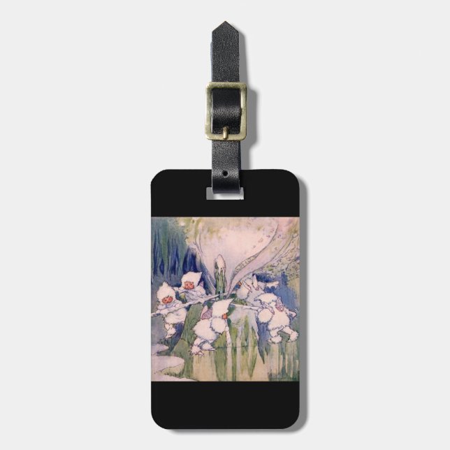Snow Faeries Making Snow  Luggage Tag (Front Vertical)