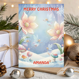 Snow Fairy Christmas Garden Kids Card