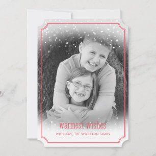 Snow Fall Warmest Wishes Holiday Photo Card