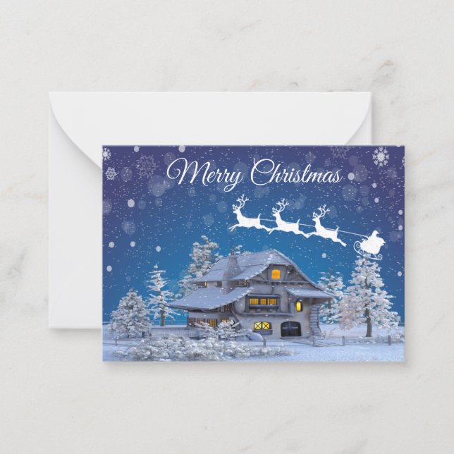 Snow Fall When Christmas Card (Front)
