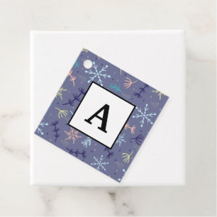 Snow Falling Snowflakes Pine Boughs Blowing Favour Tags