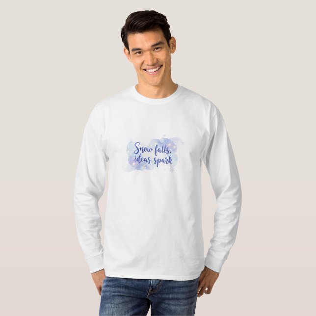 “Snow Falls, Ideas Spark — Vibrant Futuristic Grap T-Shirt (Front Full)