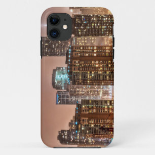Snow falls over skyline at evening in Chicago Case-Mate iPhone Case