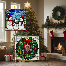 Snow Family Faux Stained Glass