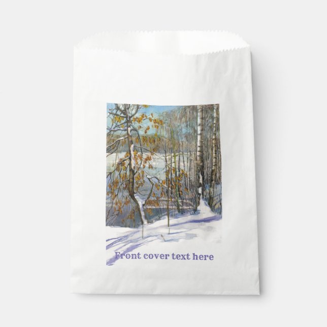 Snow fell Watercolor Favour Bags (Front)