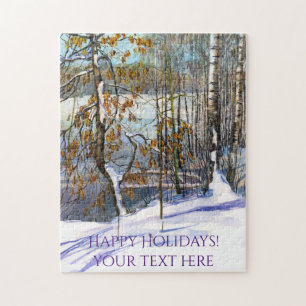 Snow fell Watercolor  Jigsaw Puzzle
