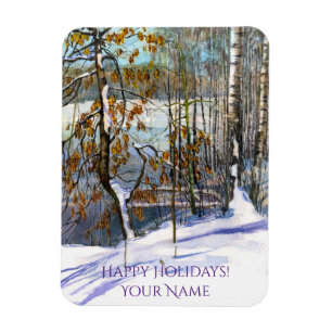 Snow fell Watercolor  Magnet