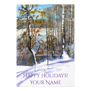 Snow fell Watercolor painting Photo Print