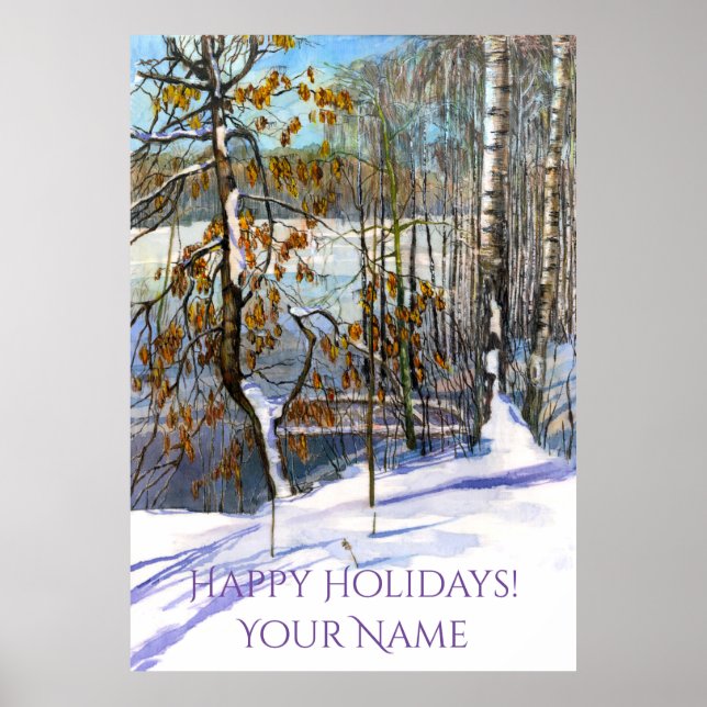 Snow fell Watercolor painting Poster (Front)