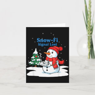 Snow-fi Signal Lost Funny Christmas Snowman Wifi  Card