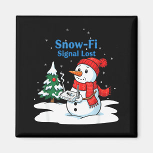 Snow-fi Signal Lost Funny Christmas Snowman Wifi Magnet