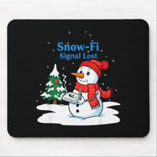 Snow-fi Signal Lost Funny Christmas Snowman Wifi  Mouse Pad