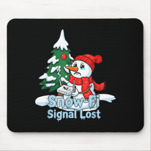 Snow-fi Signal Lost Funny Snowman Christmas Art  Mouse Pad