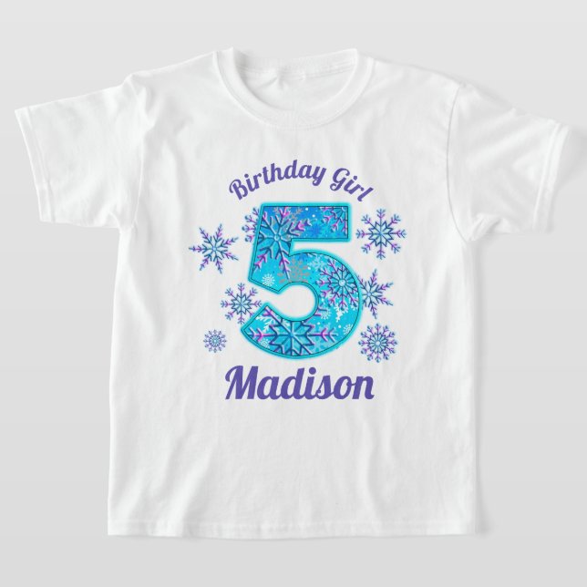 Snow Fifth Birthday frozen  Shirt (Laydown)