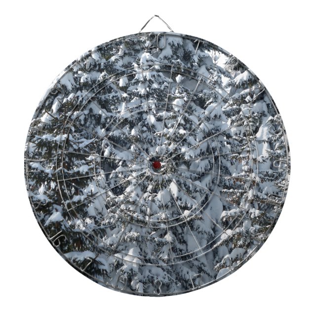 Snow Fir Tree Texture Dartboard (Front)
