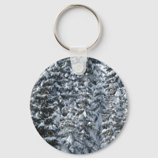 Snow Fir Tree Texture Key Ring