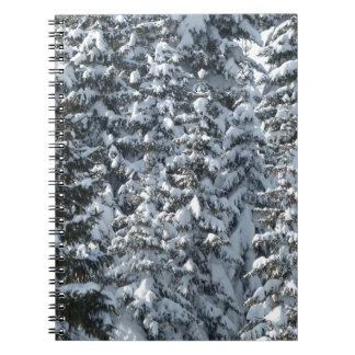 Snow Fir Tree Texture Spiral Notebook