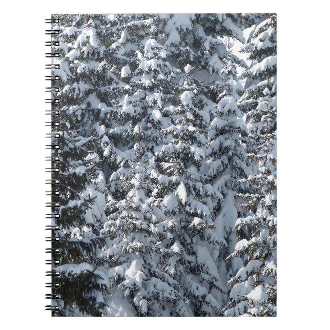 Snow Fir Tree Texture Spiral Notebook (Front)