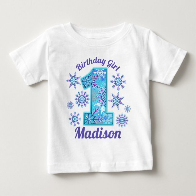 Snow First Birthday frozen   Baby T-Shirt (Front)