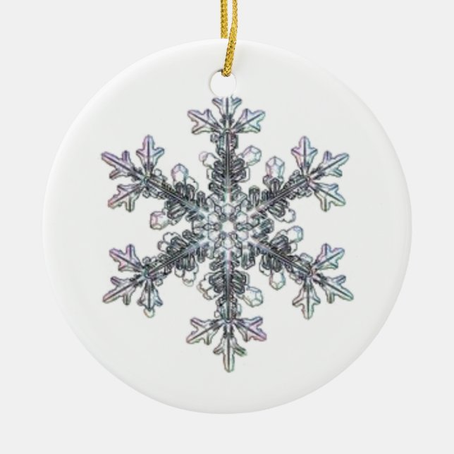 Snow flake ceramic tree decoration (Front)