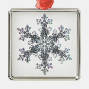 Snow flake, crystal metal tree decoration