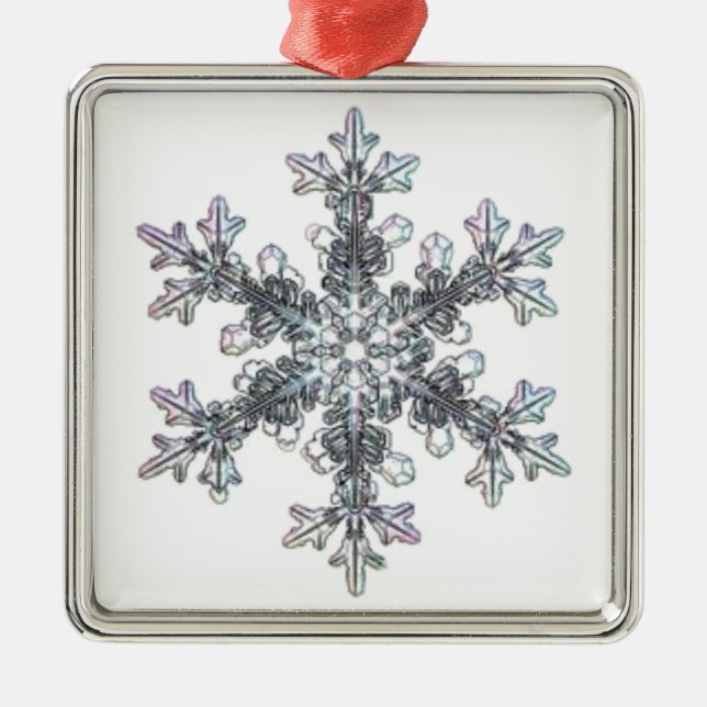 Snow flake, crystal metal tree decoration (Front)