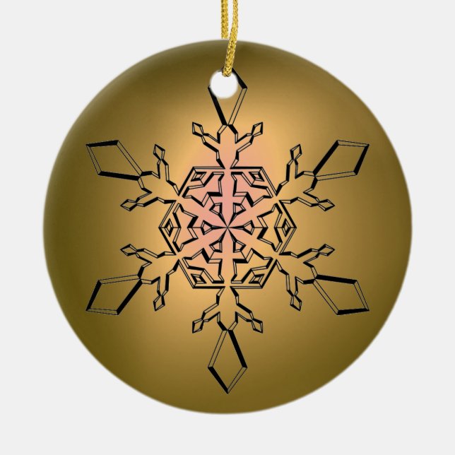 SNOW FLAKE GEM CERAMIC TREE DECORATION (Front)