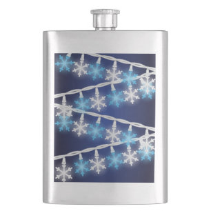 Snow Flake Lights Hip Flask