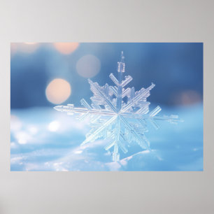 Snow Flake Nature Serene Tranquil Peace Poster