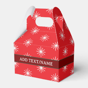 Snow Flake Pattern In Red Green White Favour Box