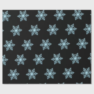 Snow Flake Wrapping Paper On Black Backing
