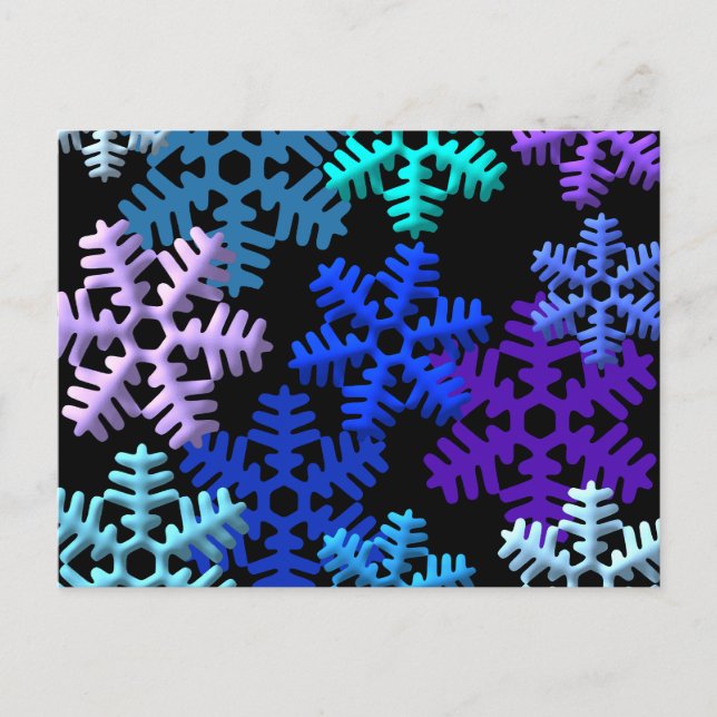 Snow Flakes 3D Pattern Design Postcard (Front)
