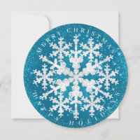 Snow Flakes Aqua White