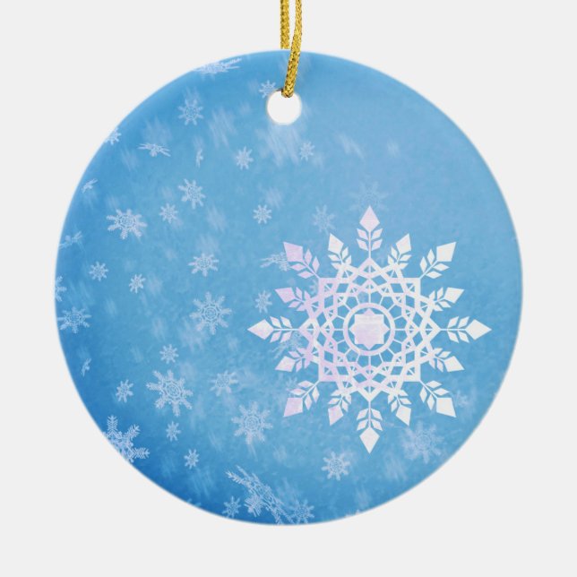 Snow Flakes Personalised  Ornament (Front)