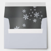 Snow Flakes Silver Invitation Card