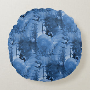 Snow flowers..... round cushion