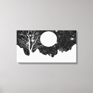 Snow flurry on a moonlit night  Wrapped Canvas