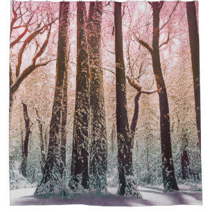 SNOW FOREST NATURE SHOWER CURTAIN