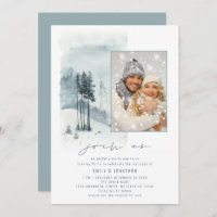 Snow Forest Photo Join Us QR Evening Party Wedding