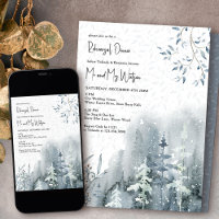 Snow Forest Watercolor Winter Wedding Rehearsal